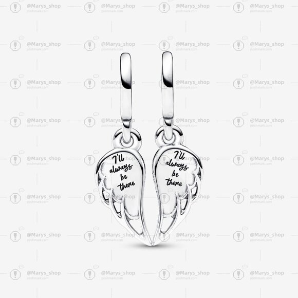 Pandora Sparkling Splitable Angel Wings Dangle Charm - Picture 2 of 5